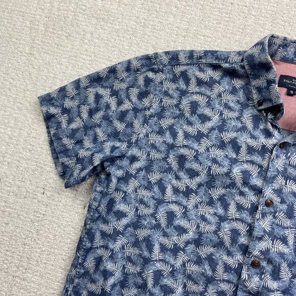 Rue Saint Patrick MTL Floral Blue Collared Casual Button Down Party Shirt Men M* - Picture 3 of 14